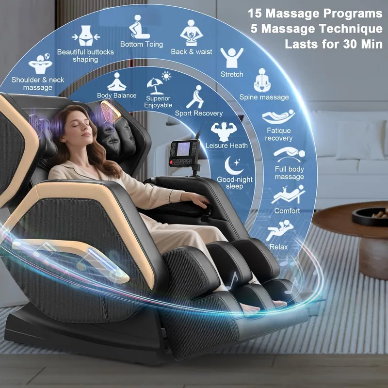 NAGLIFOR Zero Gravity Massage Chair 2026 for Back Fatigue with 10 Fixed Rollers